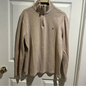 Ralph Lauren Men's Light Brown Zip-Up Sweater